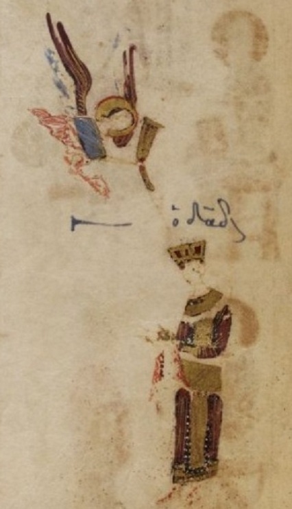 Помазание Давида на царство. 11 в. Феодоровская псалтирь.