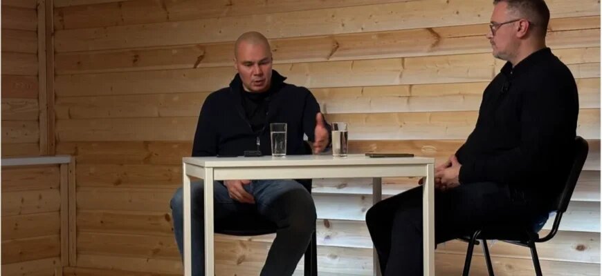 Депутат Мосгордумы Андрей Медведев записывает подкаст.