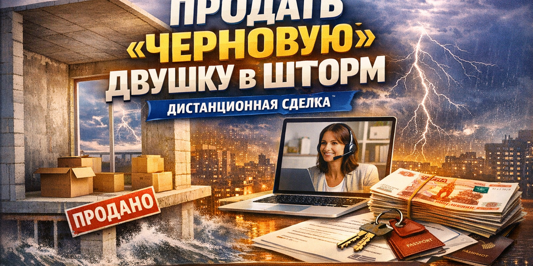 Продать «черновую» двушку в шторм: как мы провели сделку дистанционно