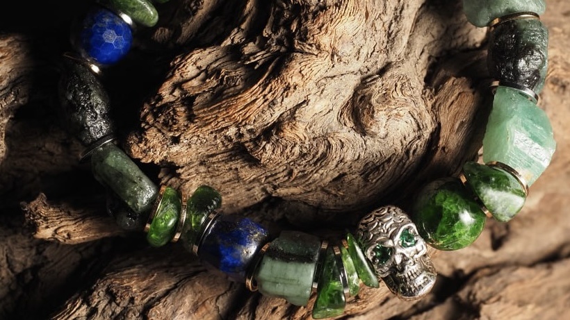 персональный браслет/Изумруд/Лазурит