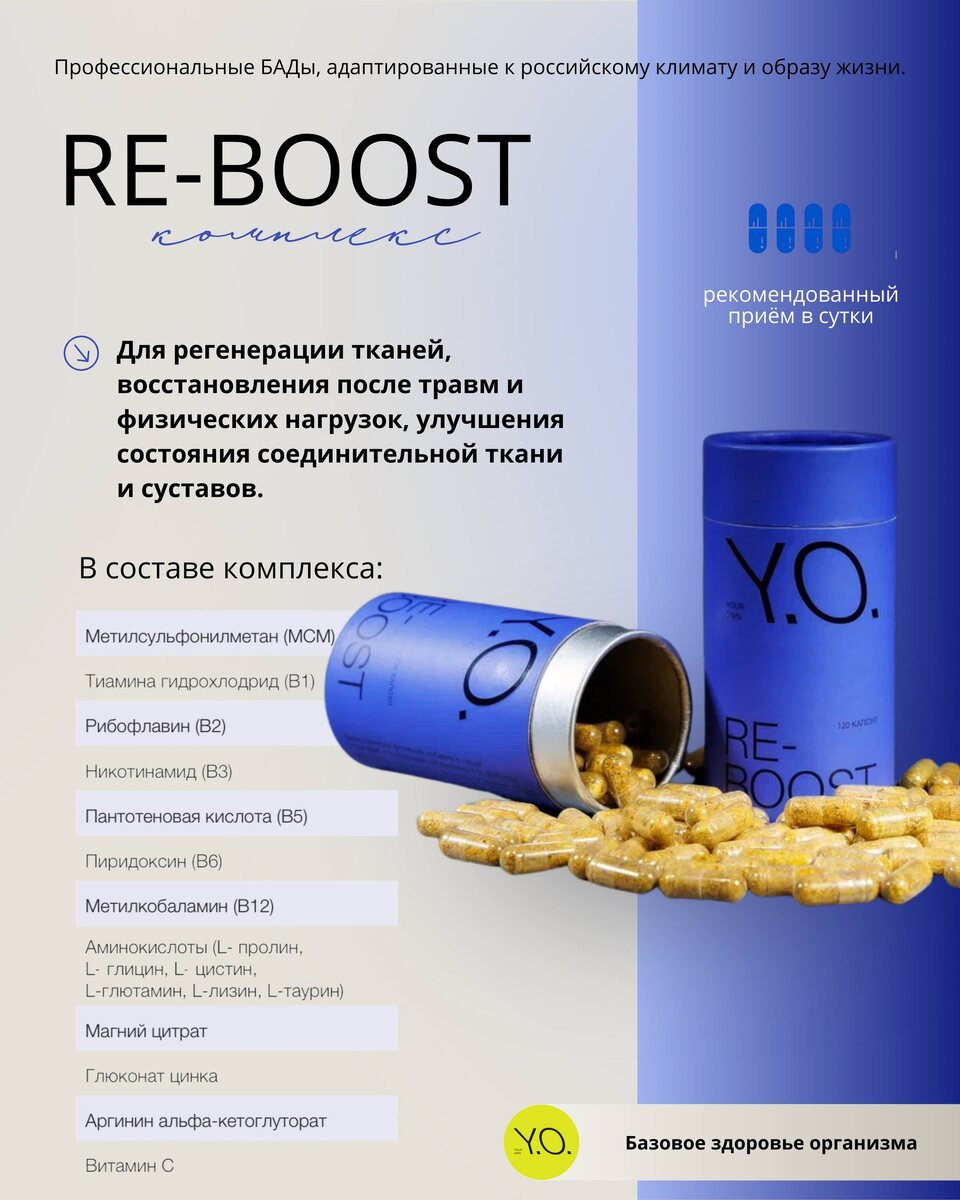 Комплекс для регенерации тканей, восстановления после травм и физических нагрузок, улучшения состояния соединительной ткани и суставов.