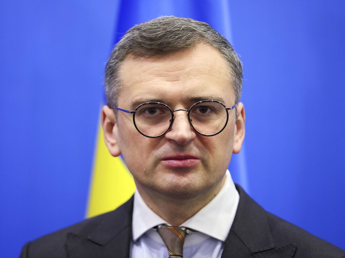    Министр иностранных дел Украины Дмитрий Кулеба после заседания Совета НАТО — Украина | © AP Photo / Pool/Johanna Geron