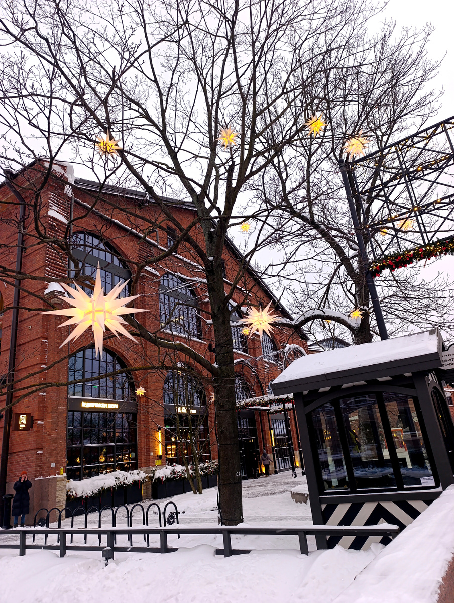 Я вот такие горящие звезды на деревьях больше всего люблю. Они много, где есть у нас в городе. 