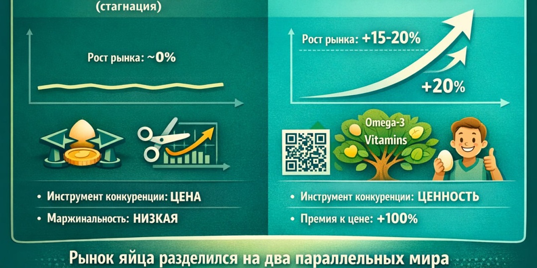 Рынок яйца разделился на два параллельных мира