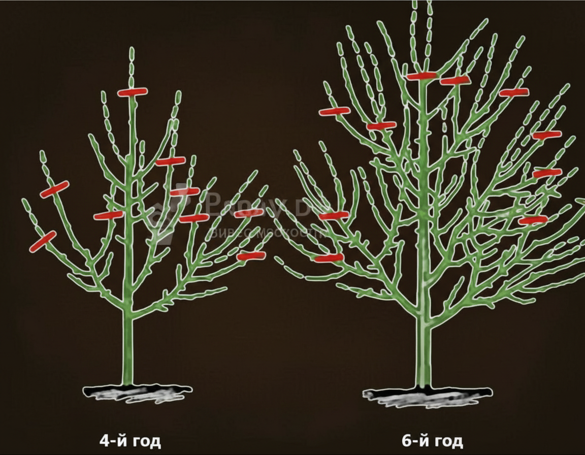 Схема обрезки плодовых