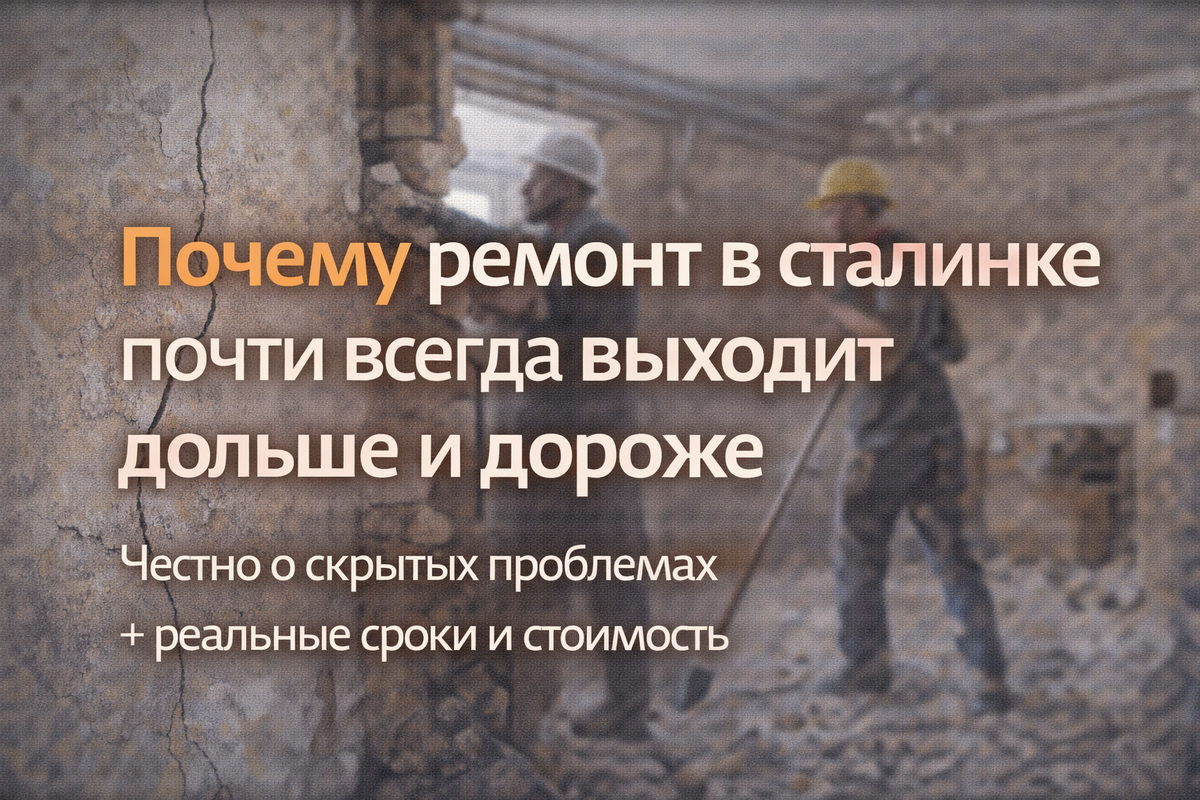 Почему ремонт в сталинке почти всегда выходит дольше и дороже