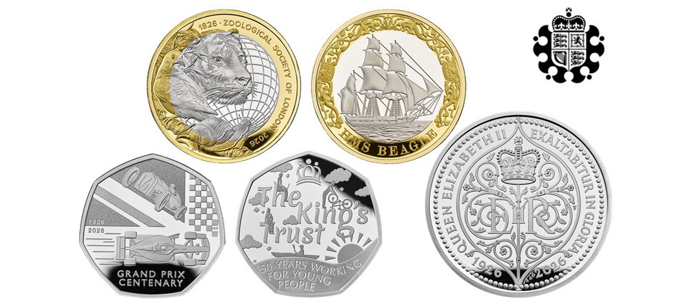    Памятная монета Великобритании 2026 года 5 фунтов — королева Елизавета II, центенарий