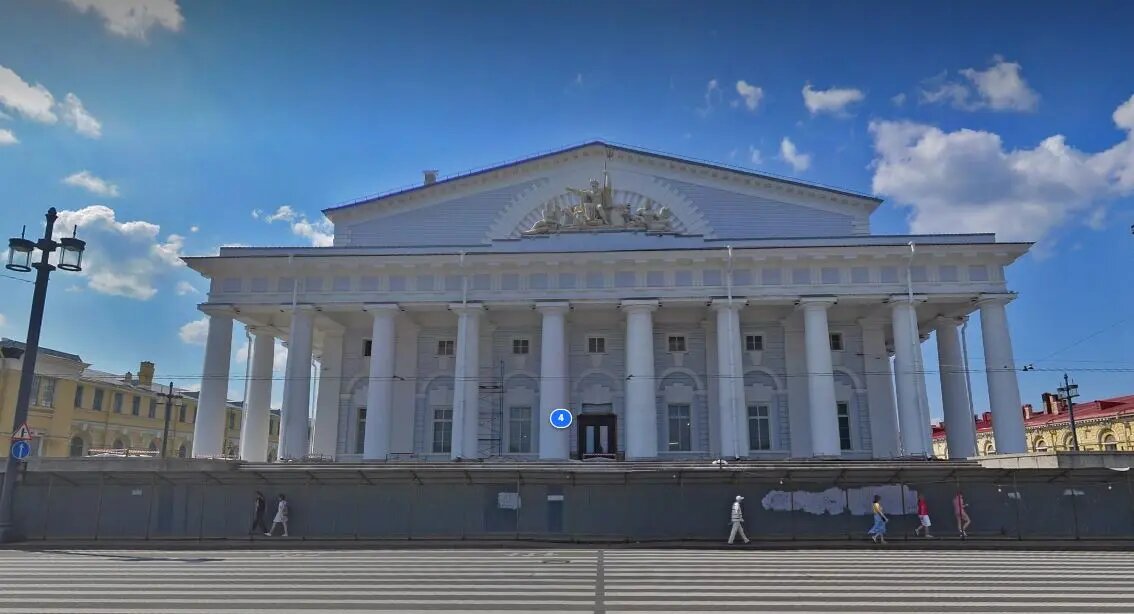    Биржа на Стрелке В.О., 2025 год. Фото: скрин Яндекс Панорамы