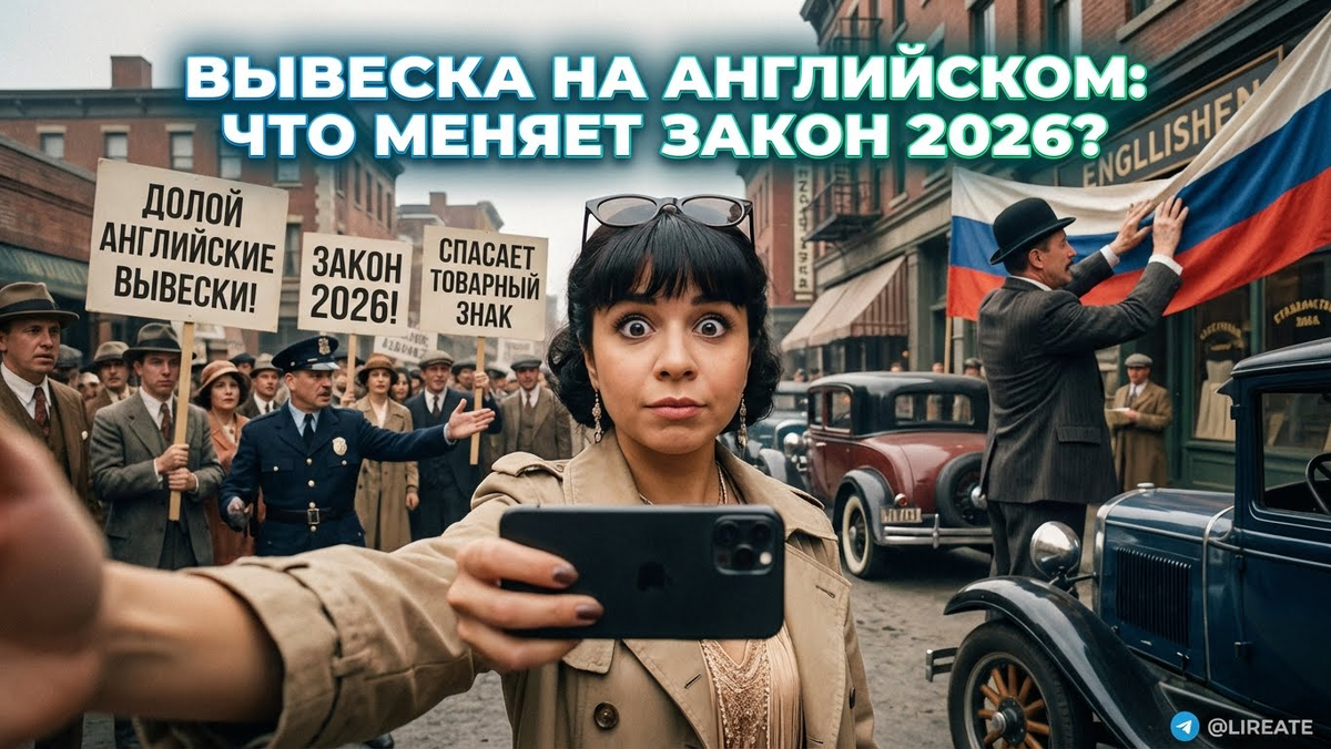    Вывеска, объясняющая изменения в законе 2026 года и их влияние на товарные знаки Лирейт