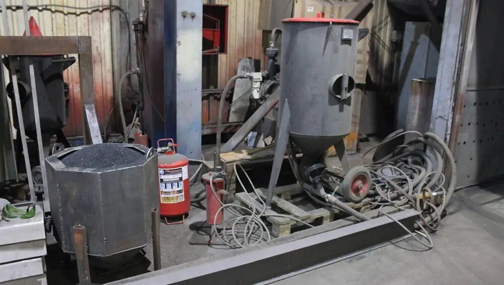 Участок абразивной очистки металлоконструкций