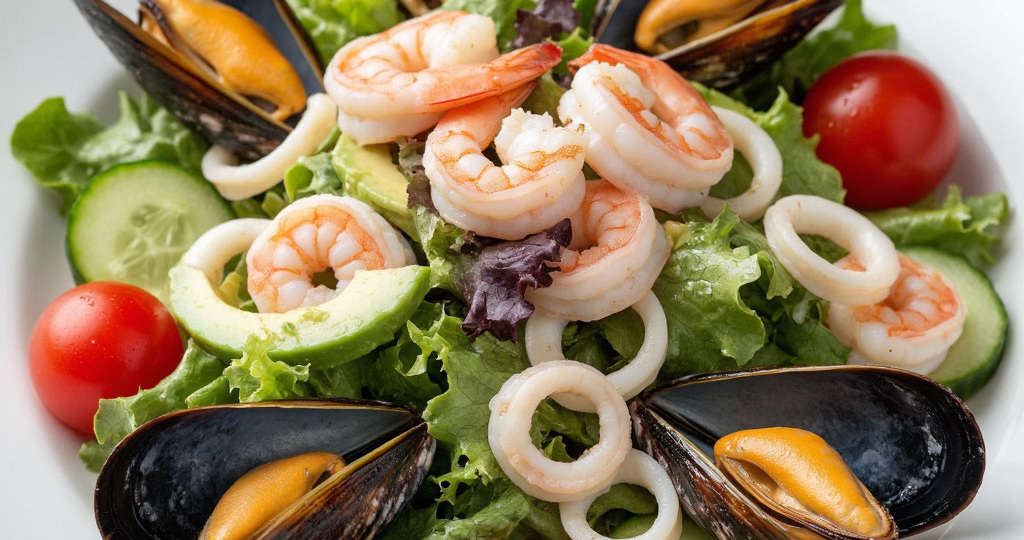 Мой любимый ПП‑салат с морепродуктами🦐🦑🦪: лёгкий, вкусный и полезный