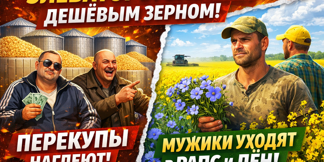Элеваторы забиты дешевым зерном, а перекупы наглеют: почему мужики массово уходят в рапс и лен?