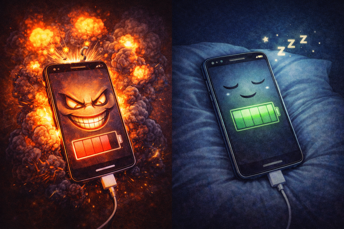 Смартфон на зарядке: страхи взрыва и реальность