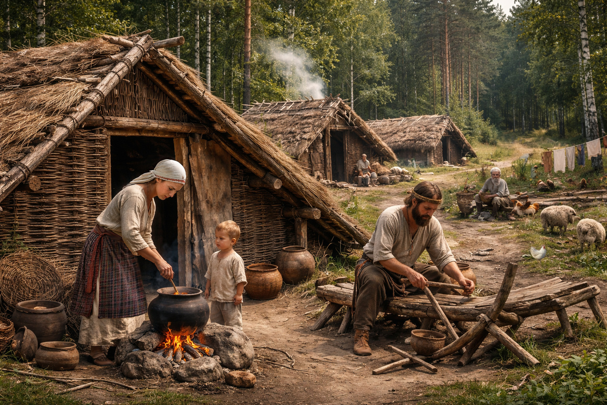 Праславяне: визуализированная версия быта людей в античную эпоху. (с) Догма Рода