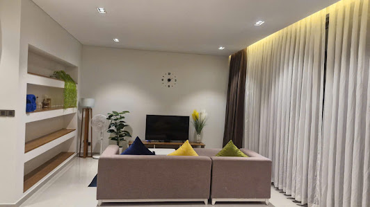 Cozy Lounge Area with Smart TV Setup