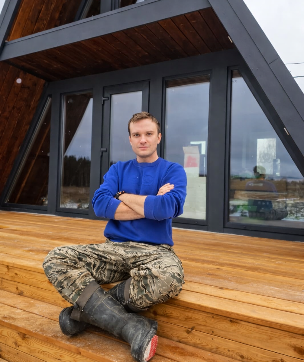 А-фрейм с металлическим фасадом. Можайск, декабрь 2025 г