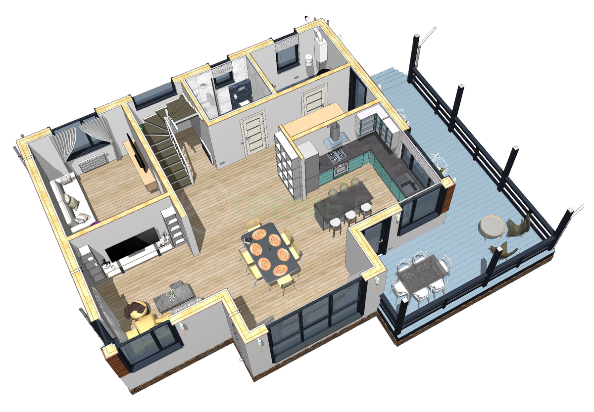 Планировка 1-го этажа