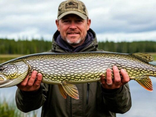    Мужчина с щукой // Фото сгенерировано нейросетью «Шедеврум»