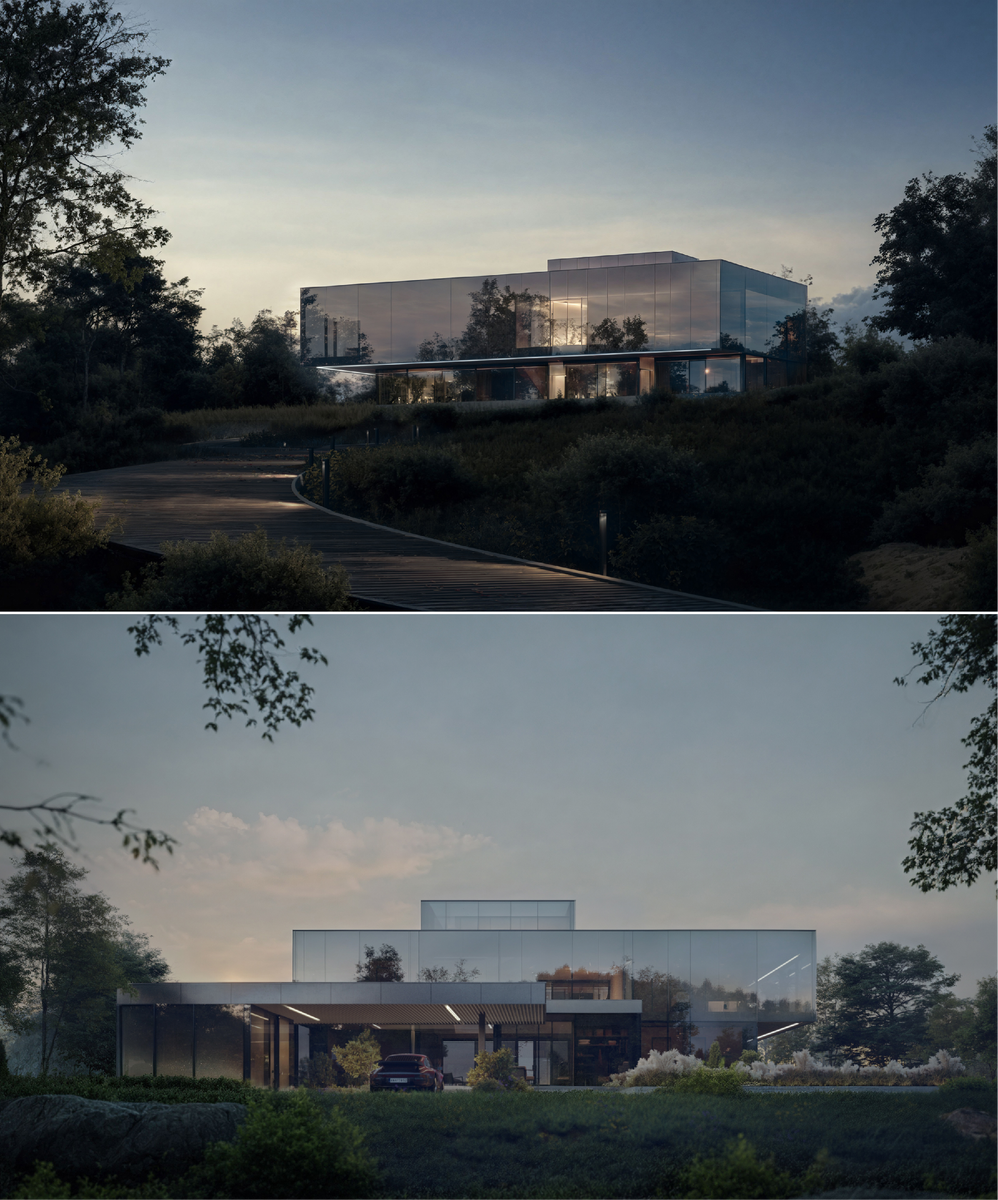 Стеклянная вилла Домодедово. KNKO architectural bureau.