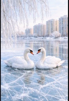 Лебеди зимой ( ИИ )