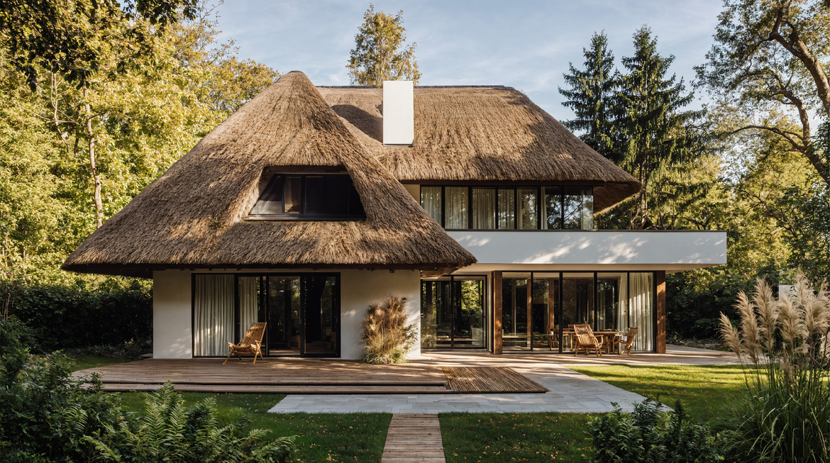 Дом с соломенной крышей. KNKO architectural bureau.