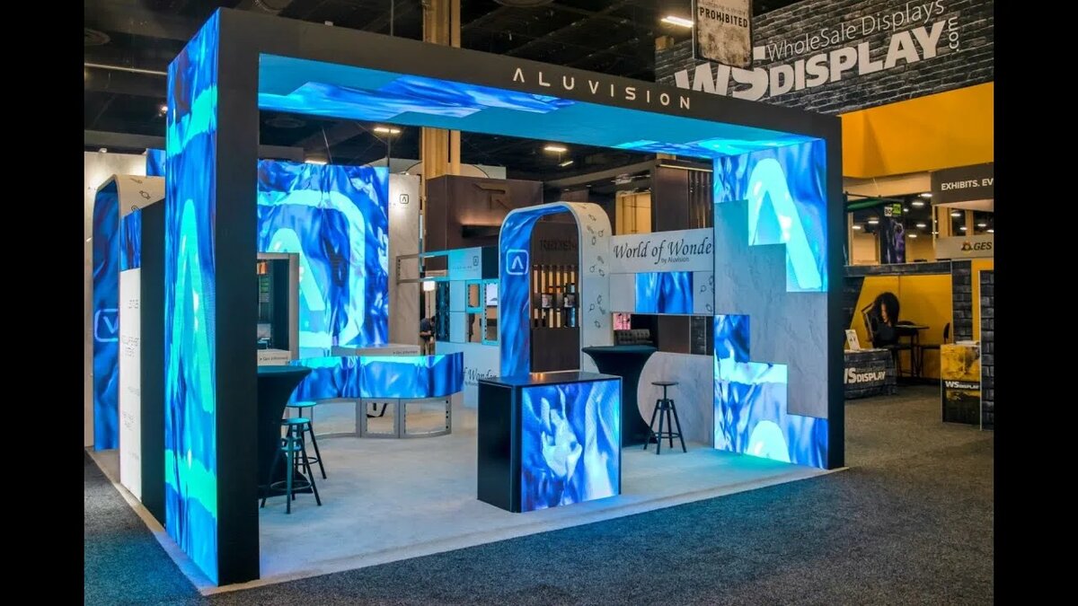 Оснащение выставочного стенда светодиодными LED экранами и видеостенами