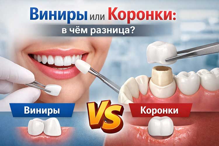 Виниры или коронки? В чём разница и что лучше для улыбки