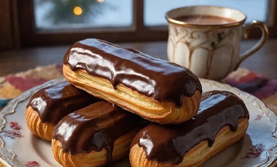 Волшебные эклеры с нежнейшим кремом и блестящей глазурью