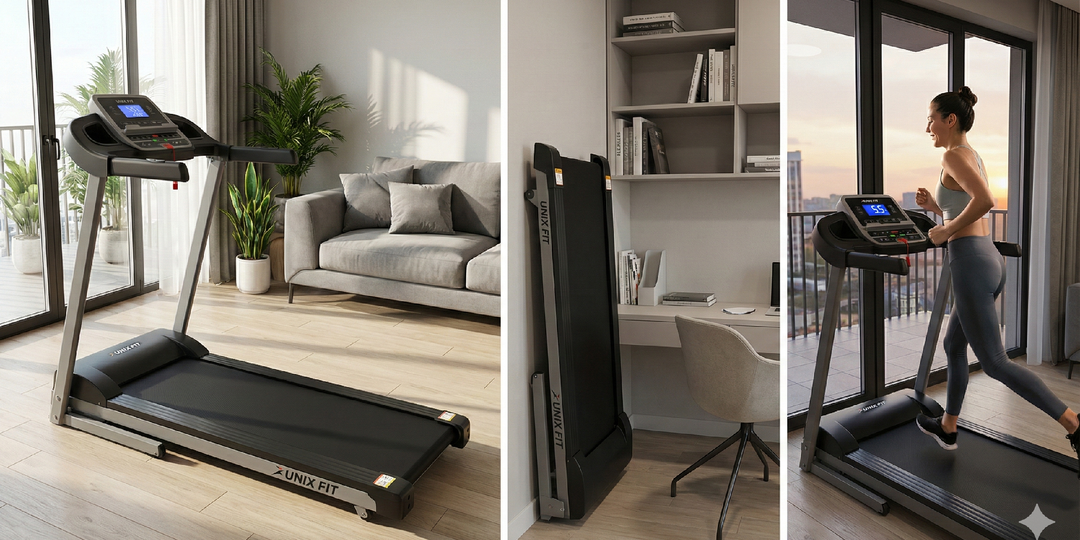 UNIX Fit Беговая дорожка UNIX FIT R-200V складная, с поручнем, скорость 0.8-7.5 км/ч, 4 плоских эластомера