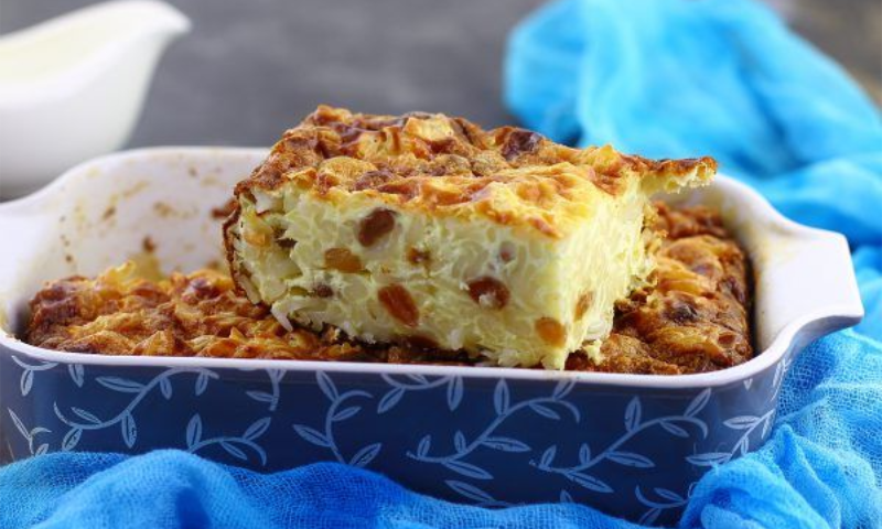 Запеканка из макарон с творогом