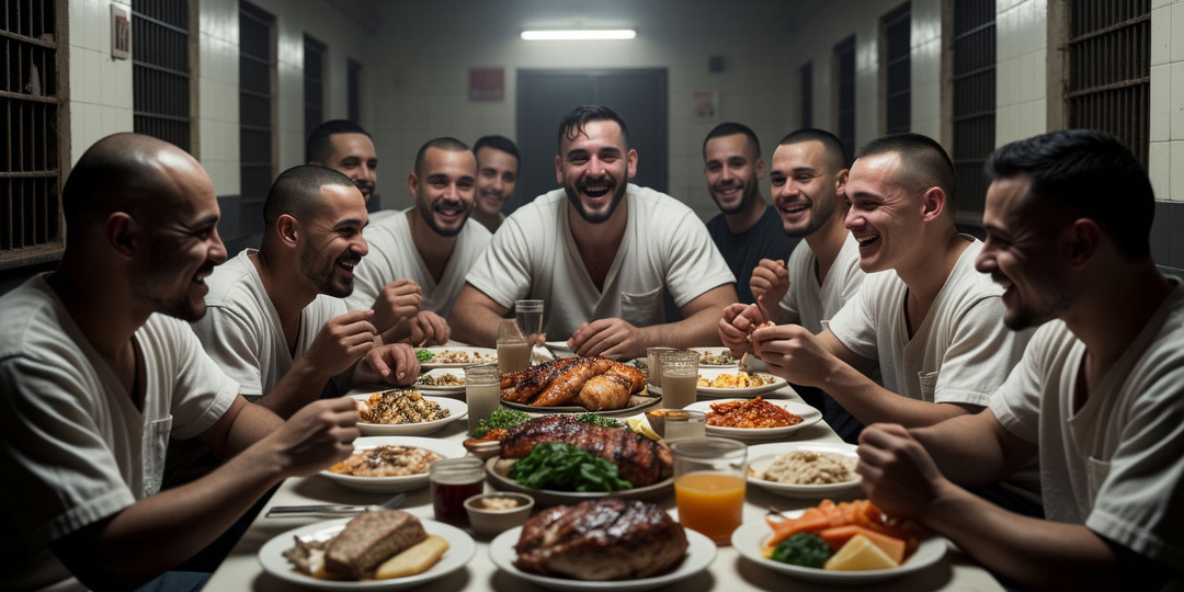 А для террористов из "Крокуса" тоже праздник устроили? Шикарный банкет заключённых