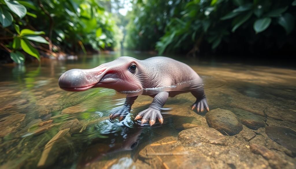    Утконос в его естественной среде обитания