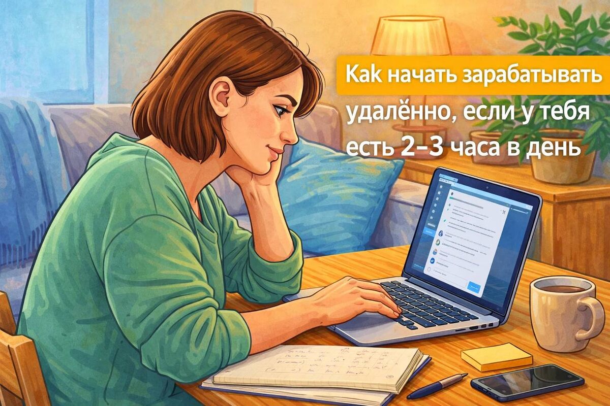 МИНИ-РУКОВОДСТВО. Как начать зарабатывать удалённо, если у тебя есть 2–3 часа в день 
