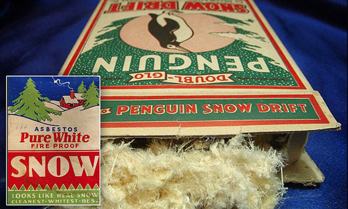 Упаковка искусственного снега из асбеста. США 30-40 годы