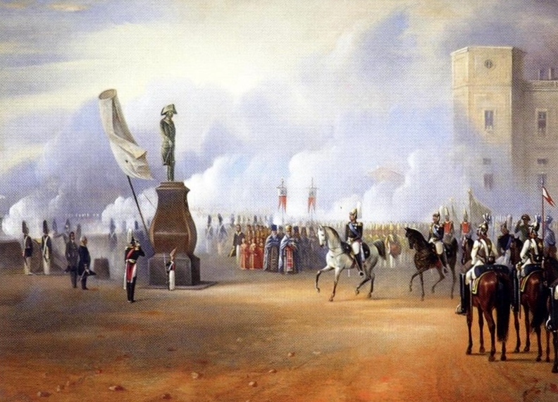 На открытие памятника1(14) августа 1851 года присутствовал император Николай I.