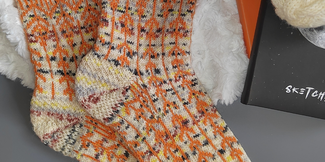 Мои первые жаккардовые носки. Пять схем жаккарда 🧶