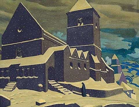 "Покаяние", 1917 год. Холст, масляная темпера 62,8 x 80,5 см. Музей Николая Рериха (Нью-Йорк, США)