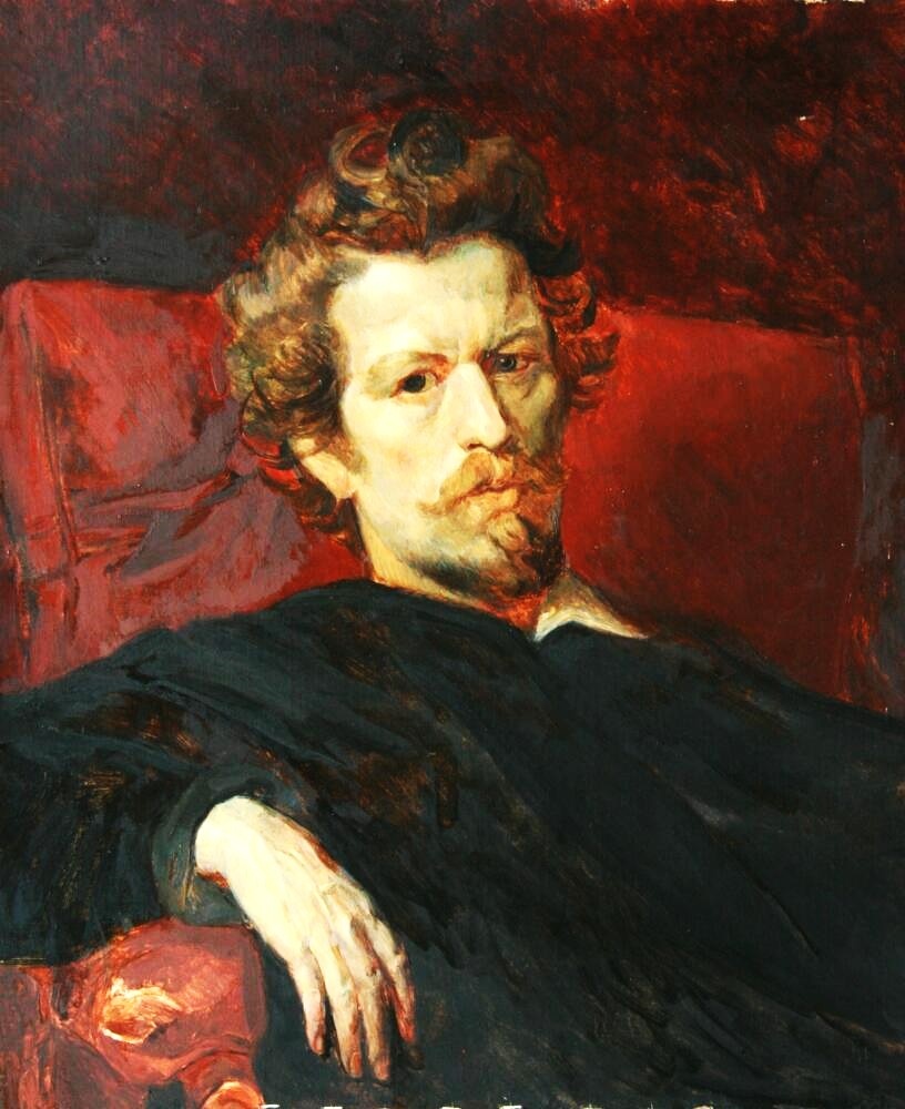 «С самого детства Брюллова в Академии все ожидали от него чего-то необыкновенного, а воспитанники старших классов баловали его за талант и учили ездить на них верхом, таская его из отделения в столовую на своих плечах»