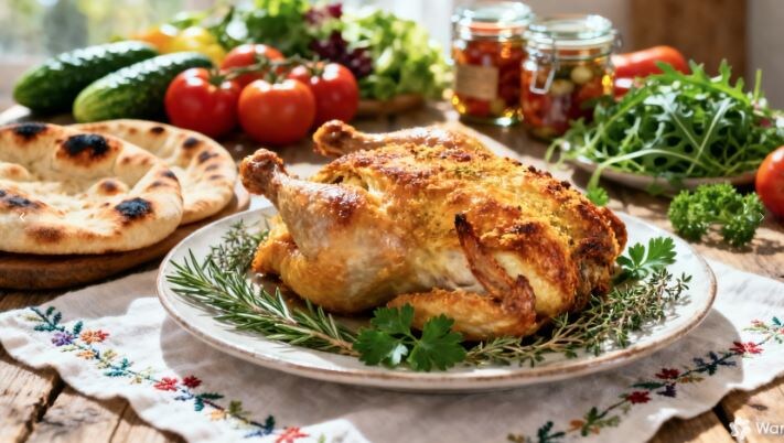 "  ... сочная, дымная тандырная курица"