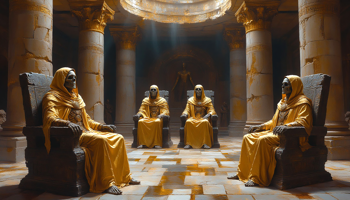 По легенде в Тибете скрыт зал с трёхметровыми мумиями атлантов.