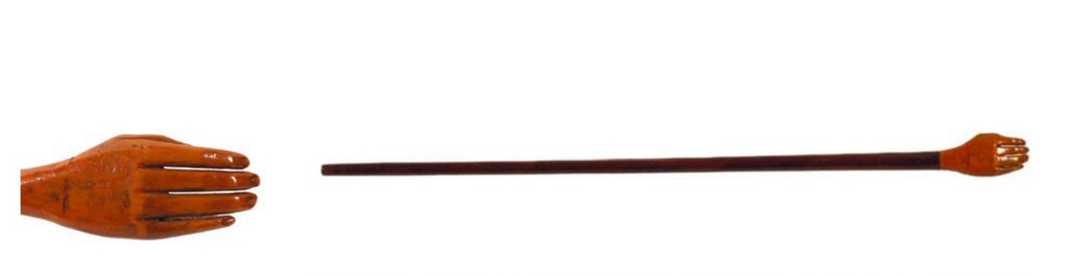 Палочка для чесания головы. Около 1770. Гваяковое дерево. Бирмингемский музей и картинная галерея, Бирмингем. Начиная со Cредних веков,бытовало мнение, что гваяковая древесина – лучшее средство от сифилиса и гонореи.