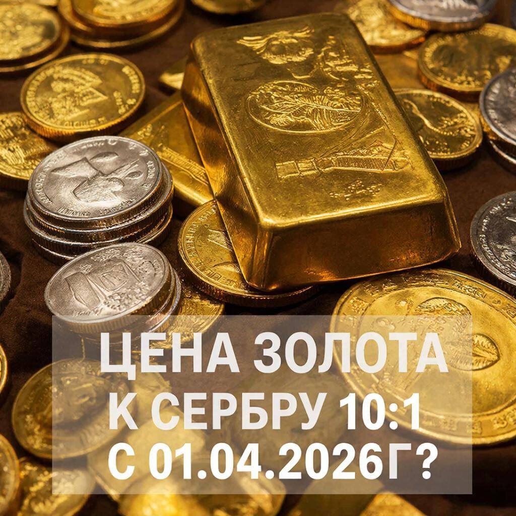 Цена золота к серебру будет 1:10 к 01.04.2026?