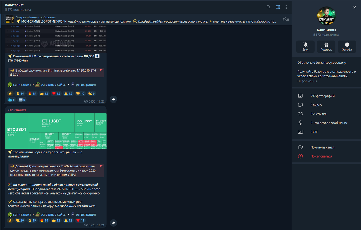 Телеграмм-канал мошенника