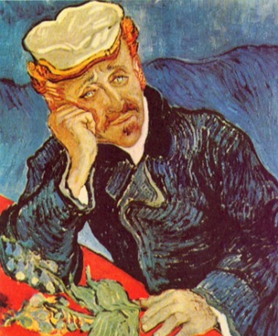 Доктор Поль Гаше был для Ван Гога не просто лечащим врачом, но и близким человеком в последние месяцы жизни художника — другом и доверенным лицом, которого он в письмах сравнивал с братом, а на картине изобразил с веточкой наперстянки, растения, из которого Гаше готовил для художника лекарство, пытаясь облегчить его состояние, которое сам художник называл как "приступы художественного сумасшествия" или "психического срыва".