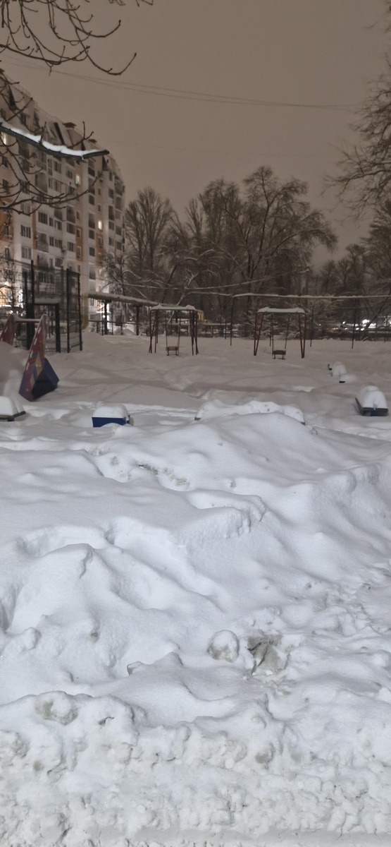 На площадку еще немного насыпал снежок ❄️
