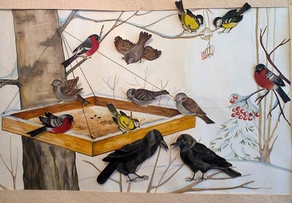 «Птицы на кормушке» Адольф Дитрих