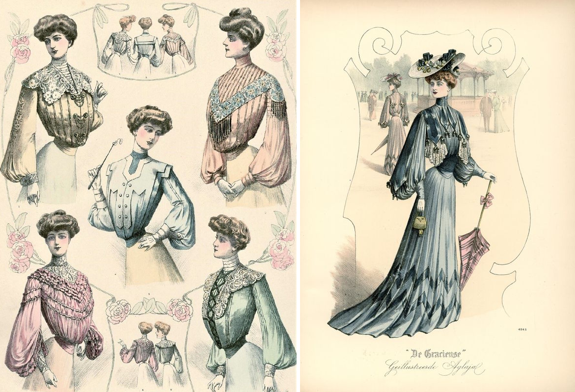 Иллюстрации из журнала "De Gracieuse", 1902 и 1904, частная коллекция