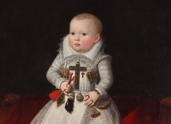 Деталь портрета инфанты Анны Маврикии, Хуан Пантоха де ла Крус, ок. 1602, из коллекции  
Дескальсас-Реалес