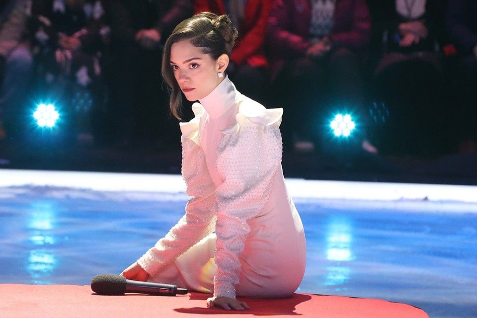    Евгения Медведева на съемках телешоу. Фото: Первый канал/Юрий ФЕКЛИСТОВ