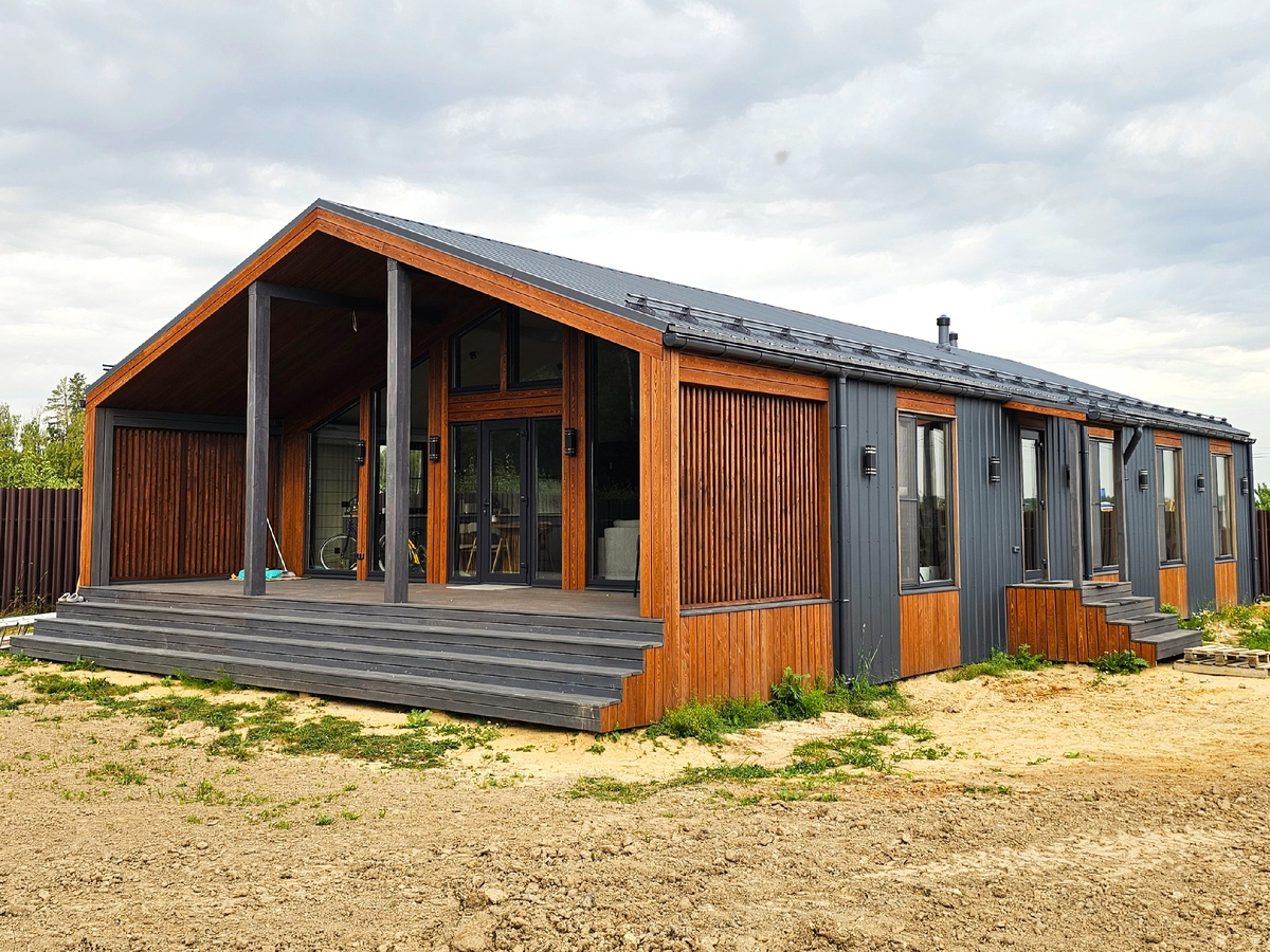 Наш барнхаус на 170 кв м. Ступино 2024 г. Отделка - металл+лиственница